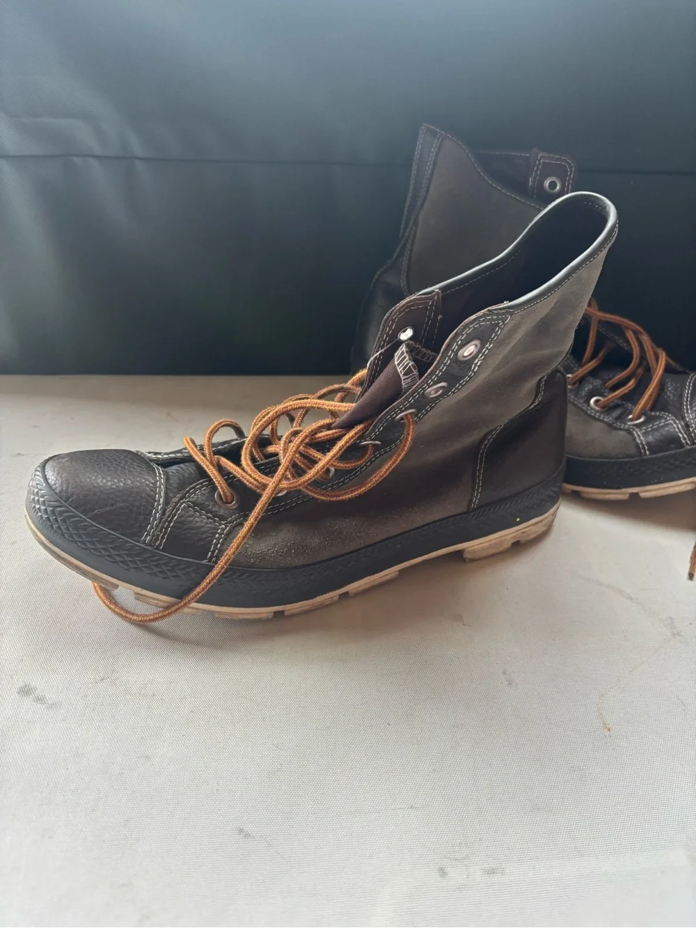 Vtg Converse Leather All Star Sneaker Boot Chuck Taylor Hi-Top US Size 12 Men's